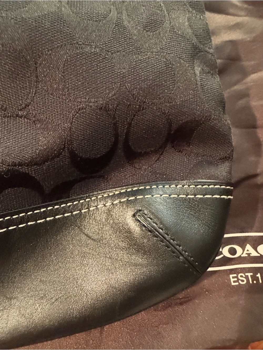 Coach chocolate brown Signature Canvas and Leather Shoulder Bag